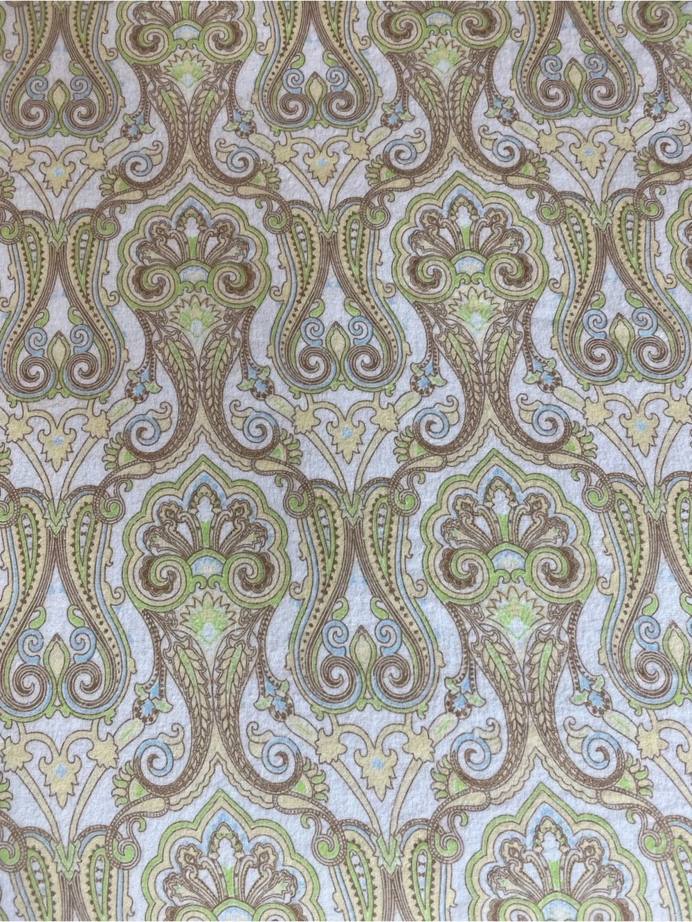 Paisley-Print Home Bedding Sheet Set in Beige, Light Blue & Green